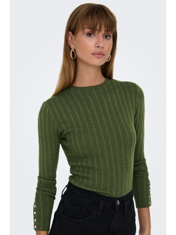 Only Trui ONLDIMA LIFE LS BUTTON O-NECK KNT 15306467 WINTER MOSS