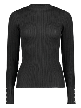 Only T-shirt ONLDIMA LIFE LS BUTTON O-NECK KNT 15306467 BLACK