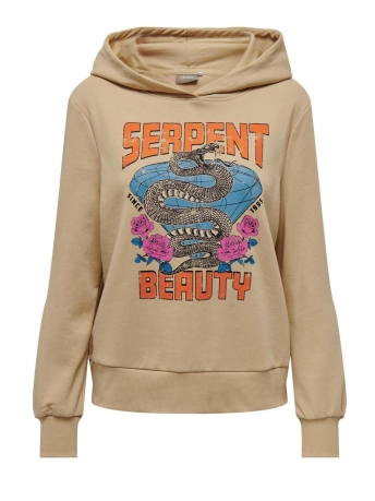 Only Trui ONLNOMI L/S SNAKE HOOD BOX SWT 15307392 Irish Cream/Serpent