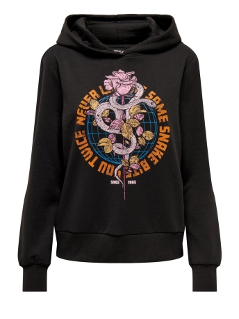 Only Trui ONLNOMI L/S SNAKE HOOD BOX SWT 15307392 Phantom/Snake