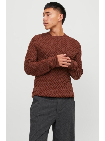 Jack & Jones Trui JPRBLASTEEN STRUCTURE KNIT 12246281 CHERRY MAHOGANY