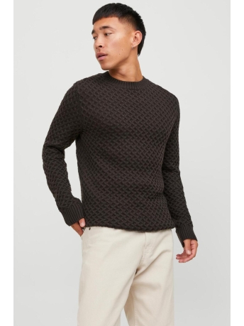 Jack & Jones Trui JPRBLASTEEN STRUCTURE KNIT 12246281 Chocolate Torte