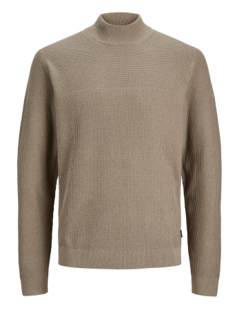 Jack & Jones Trui JPRBLAARTHUR KNIT MOCK NECK 12247791 BRINDLE