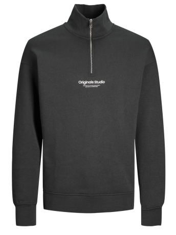 Jack & Jones Trui JORVESTERBRO SWEAT QUARTER ZIP HN S 12241777 ASPHALT