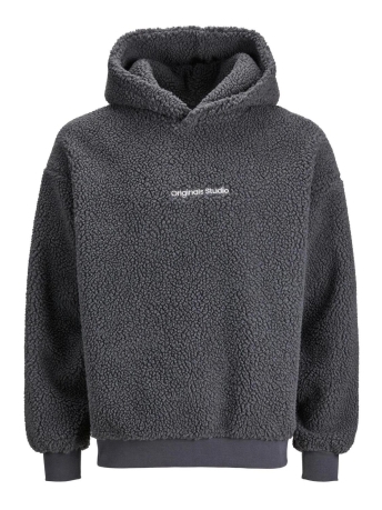 Jack & Jones Trui JORVESTERBRO TEDDY SWEAT HOOD SN 12249364 Asphalt