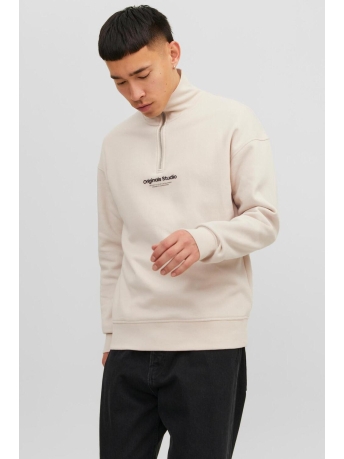 Jack & Jones Trui JORVESTERBRO SWEAT QUARTER ZIP HN S 12241777 Moonbeam