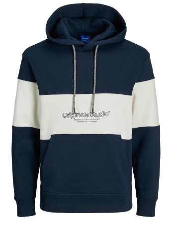 Jack & Jones Trui JORLAKEWOOD SWEAT HOOD BF LN 12246802 Sky Captain/BLOCKING