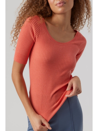 Vero Moda Trui VMESTELA 2/4 U-NECK PULLOVER GA BOO 10277850 Georgia Peach
