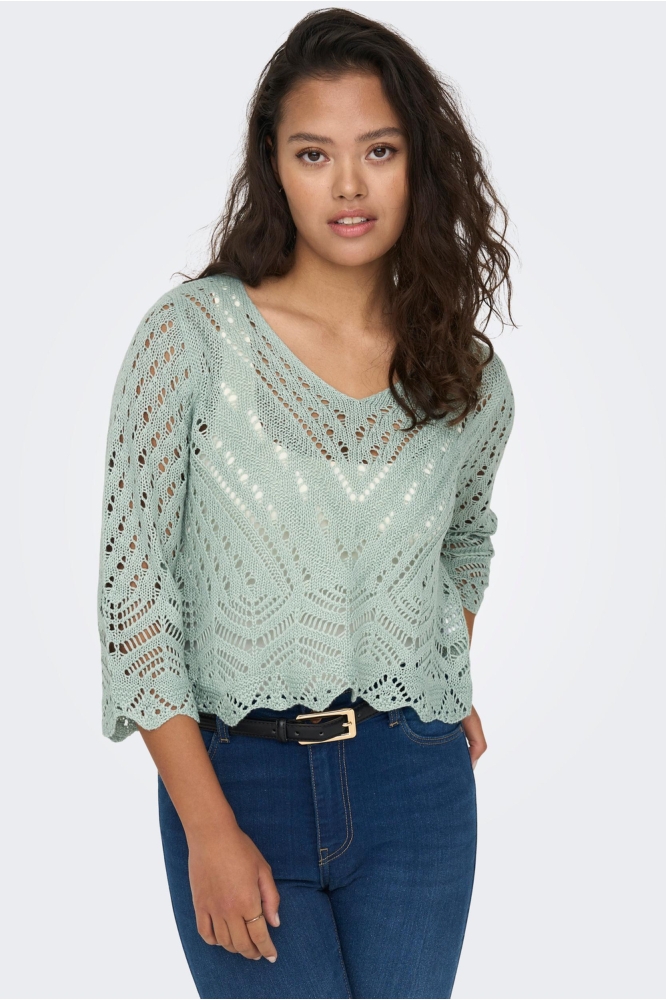 JDYNEW SUN 3/4 CROPPED PULLOVER KNT 15212788 JADEITE
