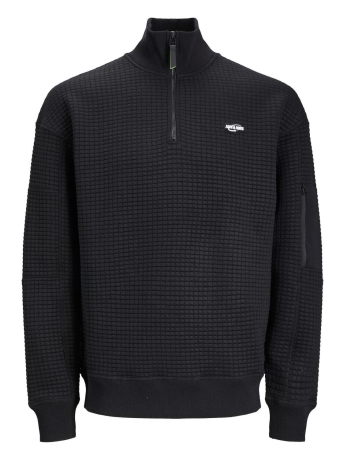 Jack & Jones Trui JCOBLACK SWEAT HALF ZIP BF 12245404 Black