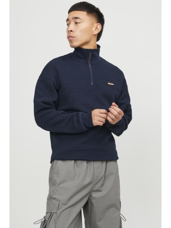 Jack & Jones Trui JCOBLACK SWEAT HALF ZIP BF 12245404 Navy Blazer 