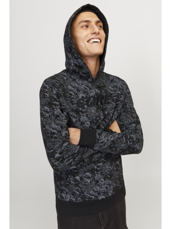Jack & Jones Trui JCOAOP LUNER SWEAT HOOD SMU 12252388 Black