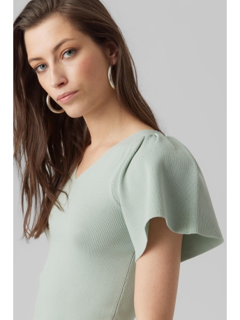 Vero Moda T-shirt VMGINNY SS V-NECK PULLOVER NOOS 10278323 Jadeite