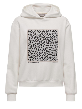 Only Trui ONLJENNA L/S ART HOOD BOX SWT 15311018 Cloud Dancer/Expression