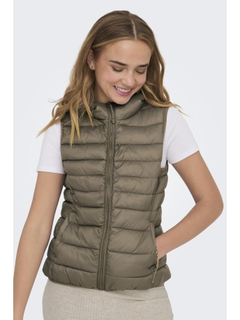 Only Jas ONLNEWTAHOE HOOD WAISTCOAT OTW NOOS 15205760 WALNUT