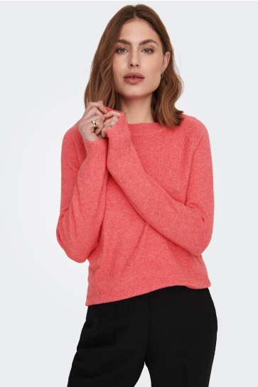 Only Trui ONLRICA LIFE L/S PULLOVER KNT NOOS 15204279 SUN KISSED CORAL