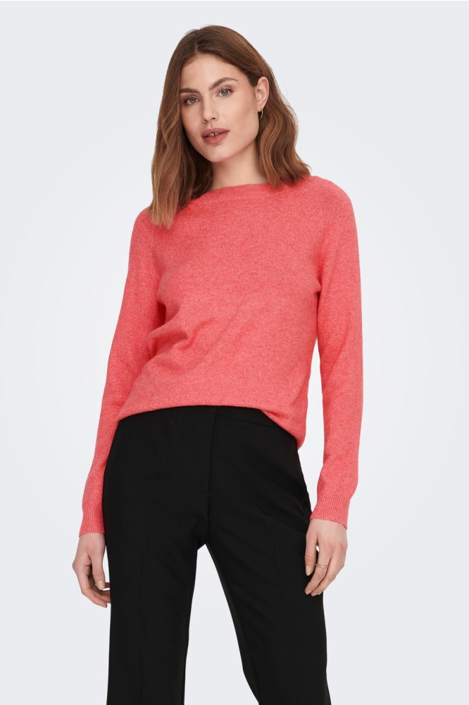 Only roze dames trui | Model vooraanzicht