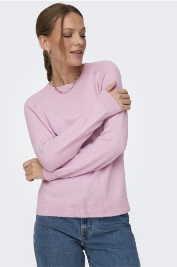 Only Trui ONLRICA LIFE L/S PULLOVER KNT NOOS 15204279 PASTEL LAVENDER/W. MELANGE