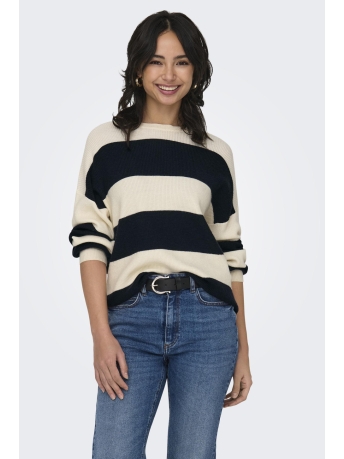 Only Trui ONLATIA L/S STRIPE PULLOVER KNT NOO 15220044 196844011 WHITECAP GRAY