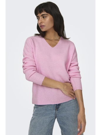 Only Trui ONLCAMILLA V-NECK L/S PULLOVER KNT 15204588 Pink Lady