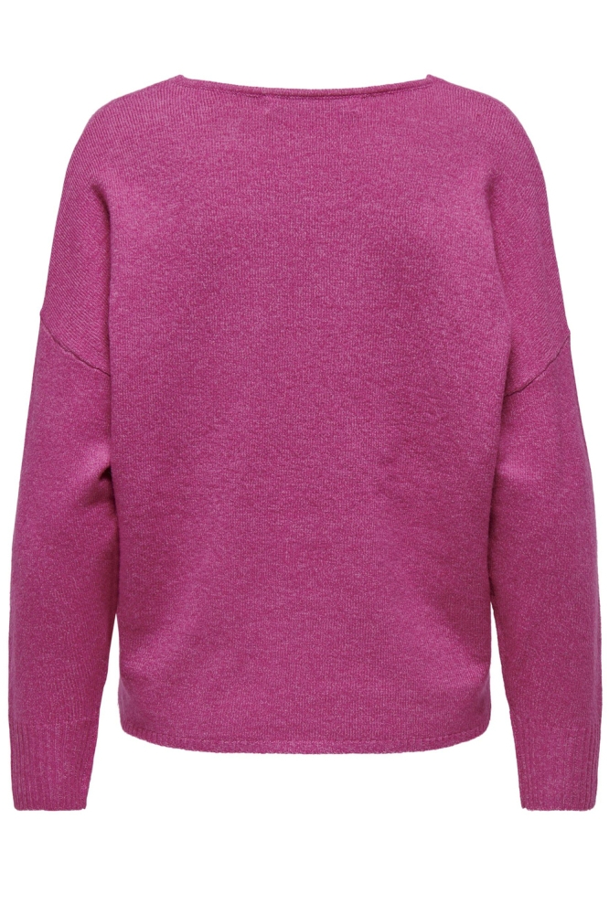 ONLRICA LIFE L/S V-NECK PULLO KNT N 15224360 Raspberry Rose/Melange