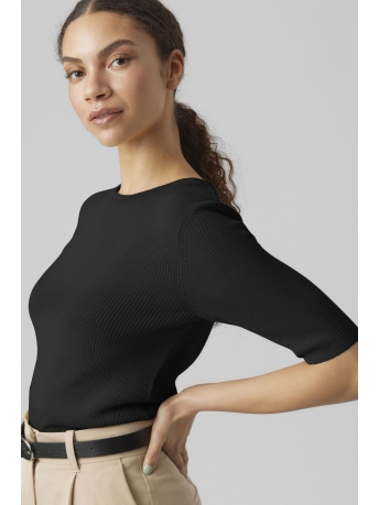 Vero Moda Trui VMNEWLEXSUN 2/4 TIGHT O-NECK BLOU GA REP 10287222 BLACK
