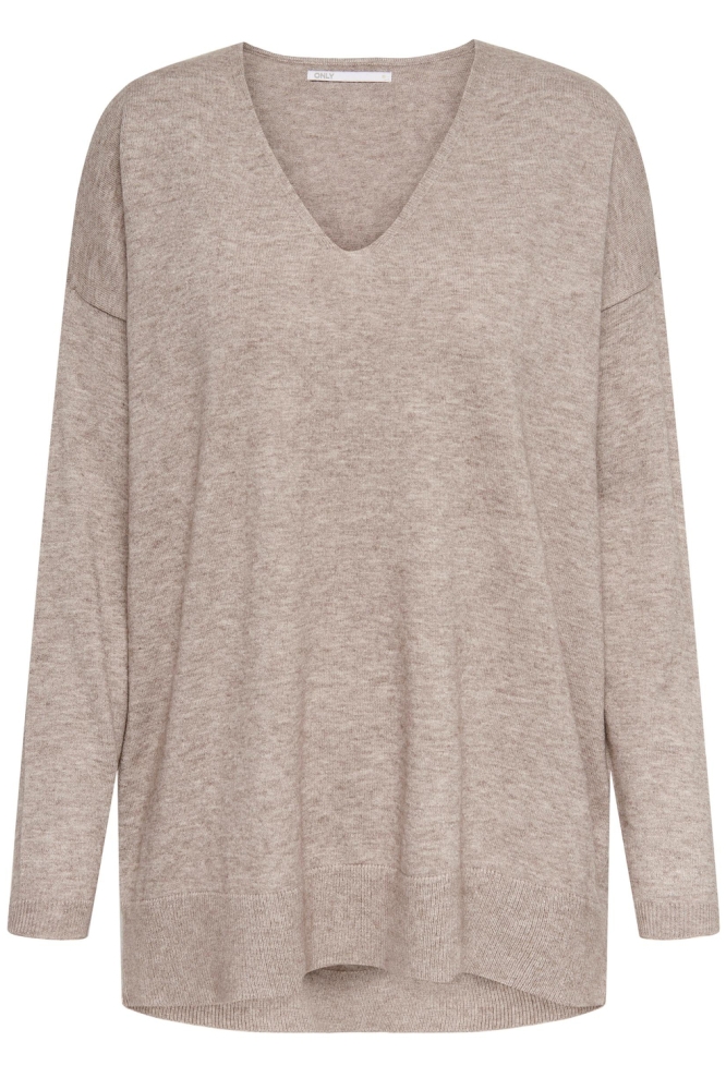 ONLLELY L/S LOOSE V-NECK PULL KNT NOOS 15246115 BEIGE