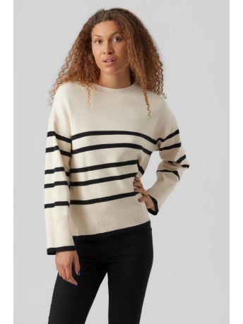 Vero Moda Trui VMSABA LS O-NECK STRIPE PULLOVER GA 10278319 BIRCH