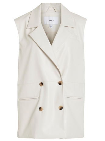 Vila Vest VIPEN S/L COATED VEST 14090161 WHITE SAND