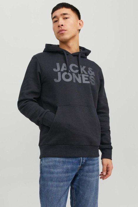 Jack & Jones zwarte heren sweater | Model vooraanzicht