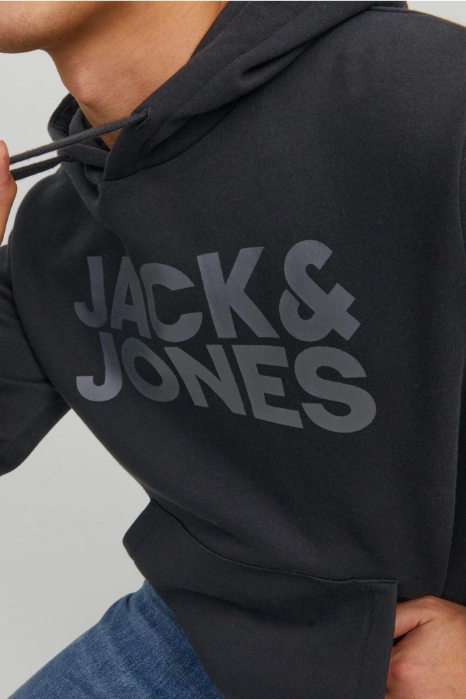 Jack & Jones zwarte heren sweater | Close up