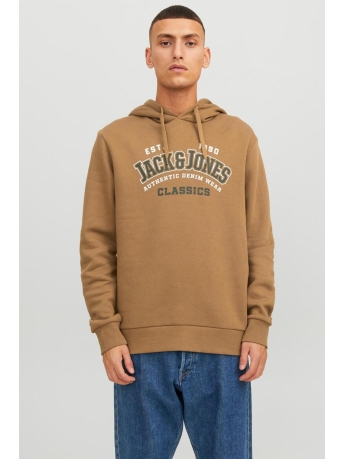 Jack & Jones Trui JJELOGO SWEAT HOOD 2 COL 23/24 NOOS 12233597 Otter