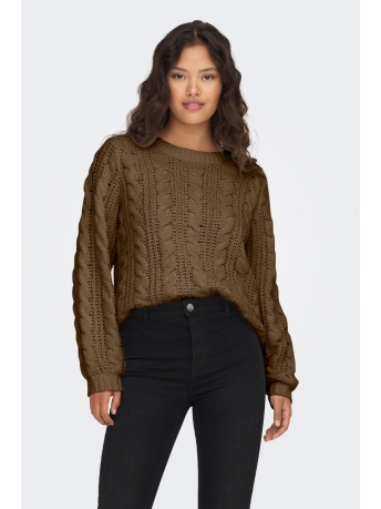 Jacqueline de Yong Trui JDYJOSIA L/S CABLE FRONT PULLOVER KNT 15297665 Fondue Fudge