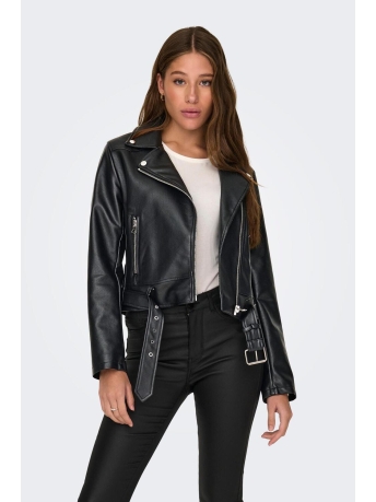 Jacqueline de Yong Jas JDYVIRI FAUX LEATHER BIKER OTW SIE 15302142 BLACK