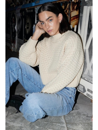 Noisy may Trui NMBILLY L/S O-NECK KNIT BLCK FRI FW 27028402 Pearled Ivory