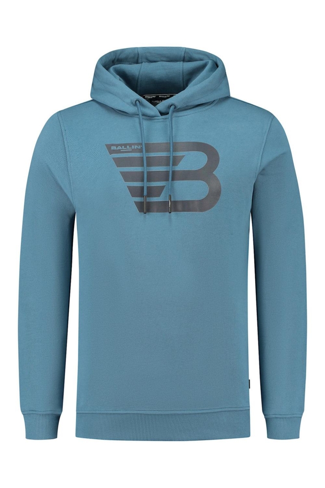 HOODIE WITH FRONTPRINT 23039303 36 MID BLUE