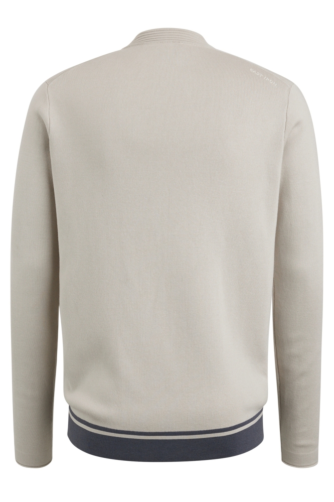 Cast Iron beige heren trui | Achteraanzicht