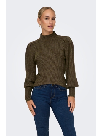 Only Trui ONLKATIA L/S HIGHNECK PULLOVER KNT 15232494 Chestnut/W. MELANGE