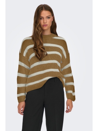 Jacqueline de Yong Trui JDYJUSTY L/S STRIPE PULLOVER KNT NO 15264902 TOASTED COCONUT