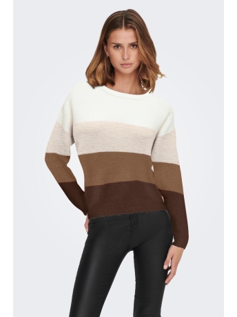 Jacqueline de Yong Trui JDYNEWELANOR L/S PULLOVER KNT 15178922 CLOUD DANCER/COLORBLOCK