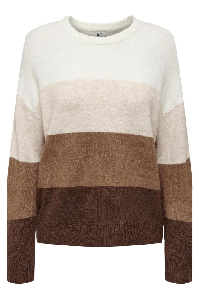 JDYNEWELANOR L/S PULLOVER KNT 15178922 CLOUD DANCER/COLORBLOCK