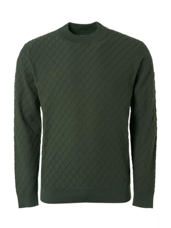 NO-EXCESS Trui PULLOVER CREWNECK JACQUARD 21210819 052 DARK GREEN
