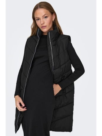 Jacqueline de Yong Jas JDYFINNO LONG PADDED WAISTCOAT NEW 15305655 BLACK