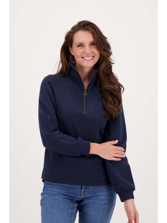 Zusss Trui SWEATER MET RITSSLUITING 0305 011 4004 DONKERBLAUW