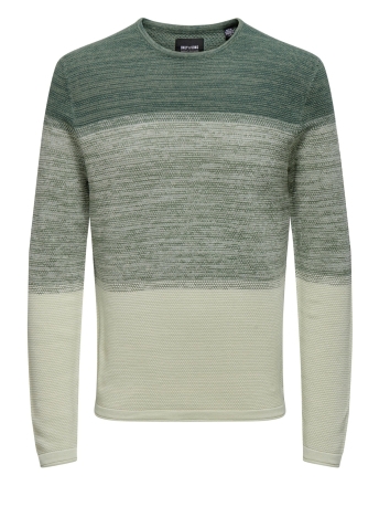 Only & Sons Trui ONSPANTER REG 12 STRUC CREW KNIT NO 22016980 Balsam Green/GRADING