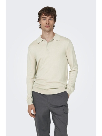 Only & Sons Polo ONSWYLER LIFE REG 14 LS POLO KNIT N 22021184 Silver Lining