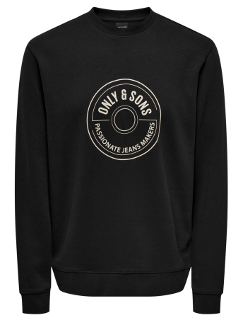 Only & Sons Trui ONSLAMER REG INTERLOCK CREW NECK SW 22028170 BLACK