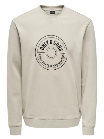Only & Sons Trui ONSLAMER REG INTERLOCK CREW NECK SW 22028170 SILVER LINING