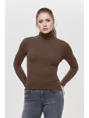 Only Trui ONLKAROL L/S ROLLNECK PULLOVER KNT 15165075 Friar Brown