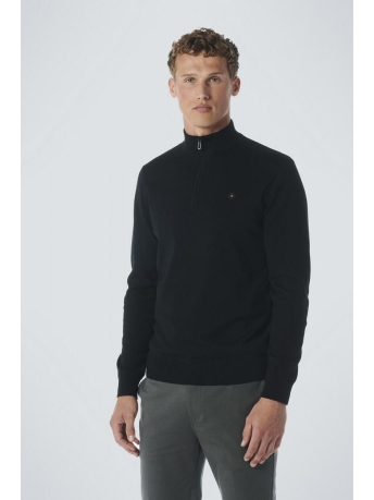 NO-EXCESS Trui PULLOVER HALF ZIP 21210885SN 020 BLACK